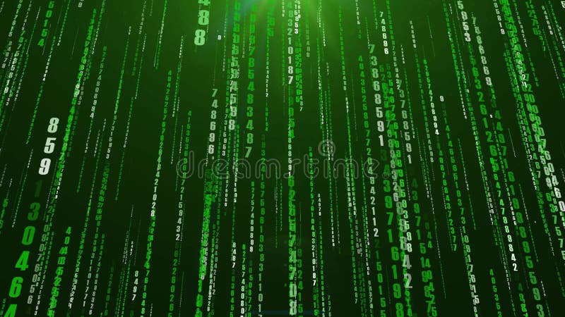 Fondo de código de streaming de datos binarios digitales. fondo de matriz. programación. codificación. concepto de hacker. ciberes libre illustration