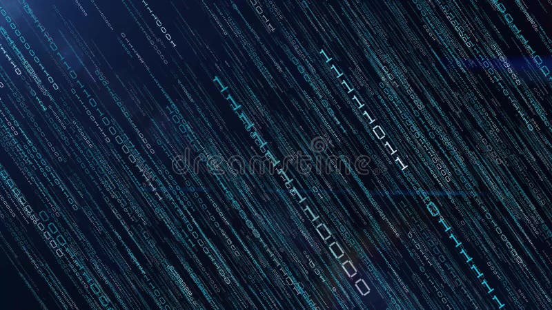 Fondo de código de streaming de datos binarios digitales. fondo de matriz. programación. codificación. concepto de hacker. ciberes ilustración del vector