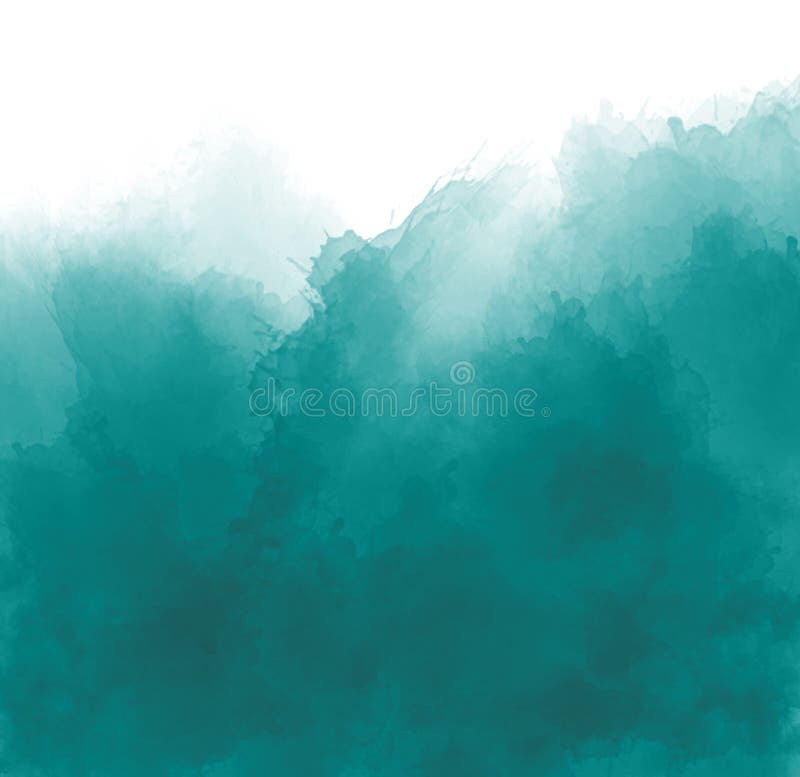 Fondo de dibujo de acuarela digital en tonos verdes y azules. colorido degradado pincel pinceladas patrón. ilustración contemporán ilustración del vector