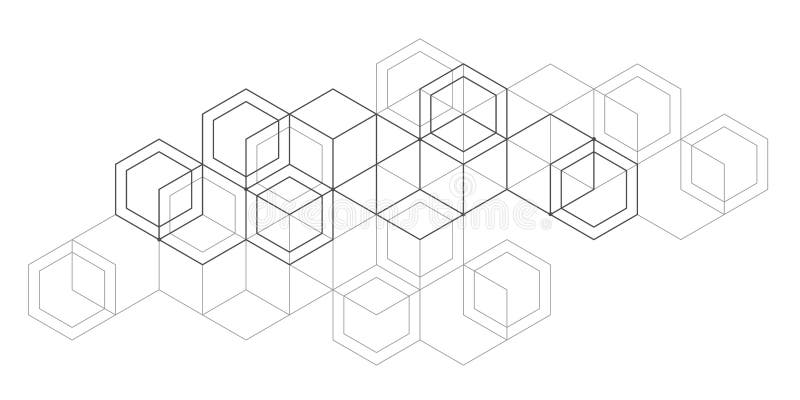 Fondo De Dibujo Técnico Abstracción Tecnológica Diseño Geométrico. Ilustración Vectorial Ilustración del Vector - de fondo, cubo: 245301956