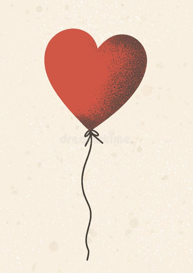 Fondo de diseño de día de San Valentín dibujado a mano con globo en forma de corazón libre illustration