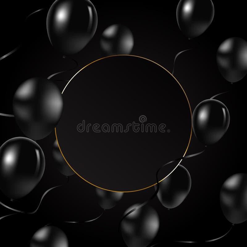 Globos Negros Aislados Sobre Fondo Blanco. Globos De Negro Vector Realista  Ilustración del Vector - Ilustración de negro, carnaval: 212738459