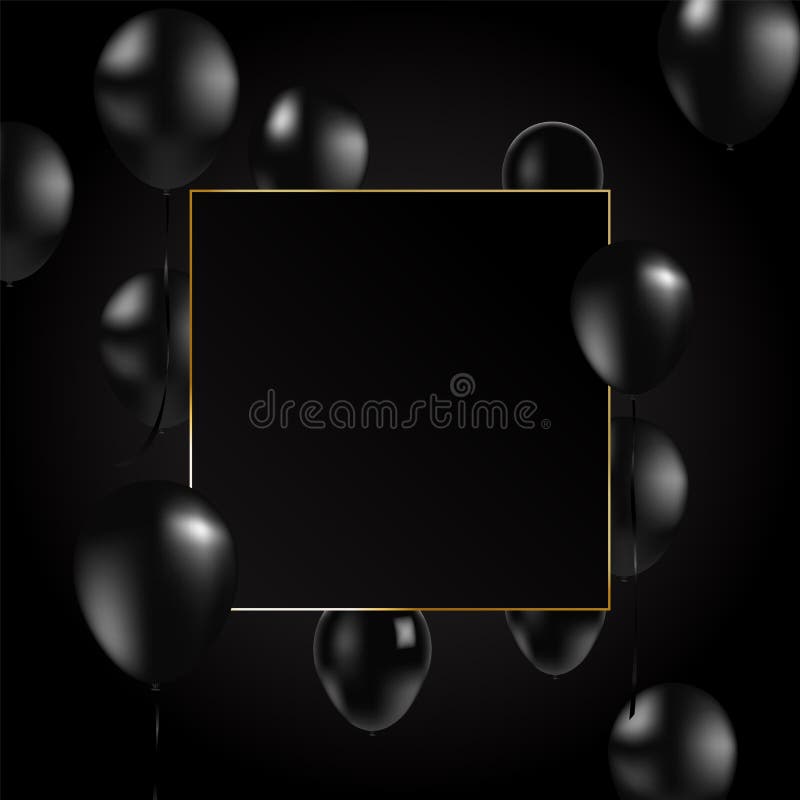 Globos Negros Aislados Sobre Fondo Blanco. Globos De Negro Vector Realista  Ilustración del Vector - Ilustración de negro, carnaval: 212738459