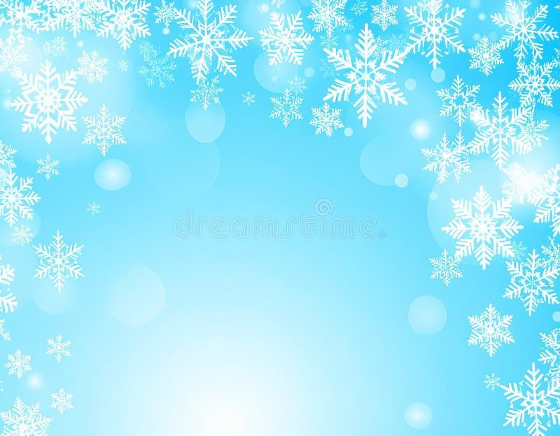 Fondo de invierno azul con hermosos copos de nieve. libre illustration