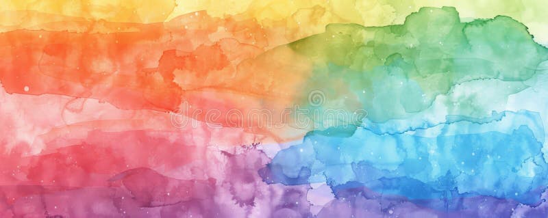 Fondo de la lgbt de orgullo con un lavado de acuarela de arcoiris con suaves pinceles y foto de archivo libre de regalías
