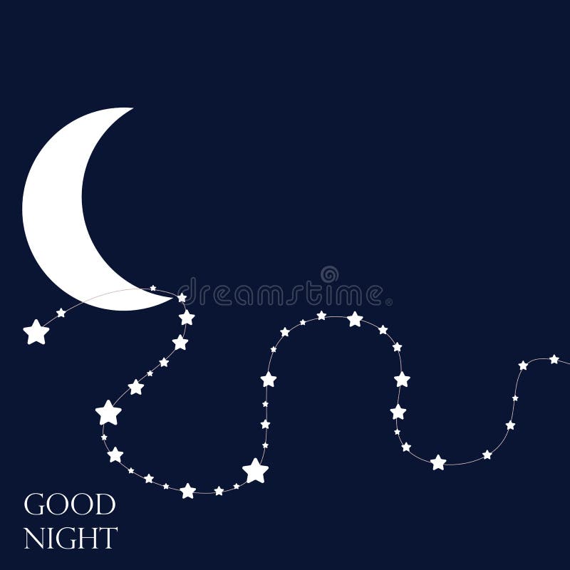 Fondo De La Luna Y De Las Estrellas Buenas Noches Stock de ilustración -  Ilustración de completo, luna: 71599345