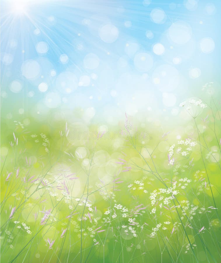 Fondo de la naturaleza de la primavera del vector libre illustration Fondo de la naturaleza de la primavera del vector libre illustration