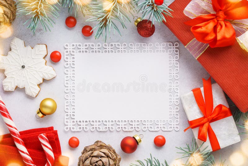 Fondo de la Navidad con el copyspace y la decoración fotografía de archivo libre de regalías Fondo de la Navidad con el copyspace y la decoración fotografía de archivo libre de regalías