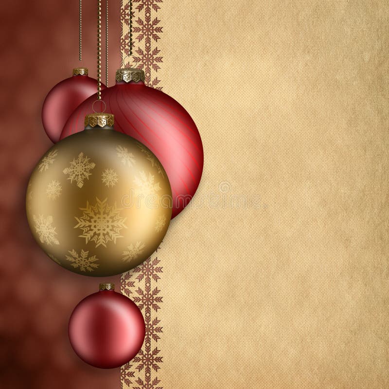 Fondo de la Navidad - rojo y chucherías del oro stock de ilustración Fondo de la Navidad - rojo y chucherías del oro stock de ilustración