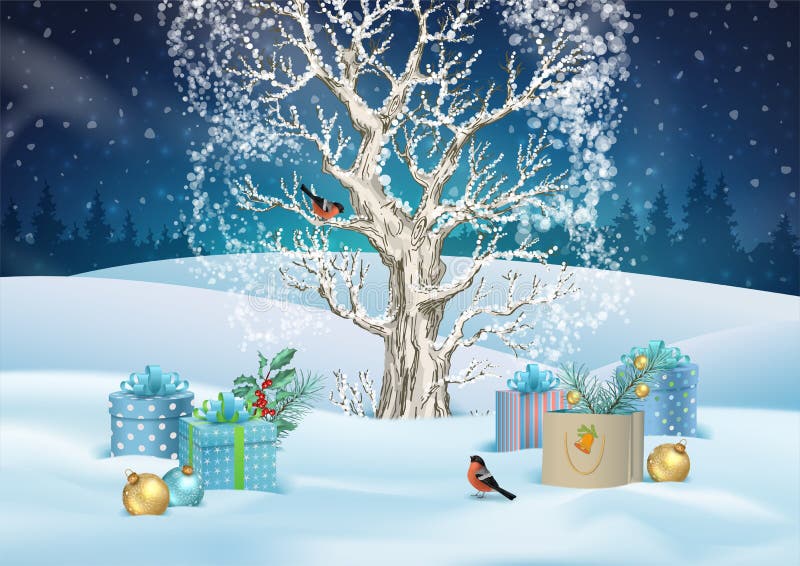 Fondo de la noche de la Navidad ilustración del vector Fondo de la noche de la Navidad ilustración del vector