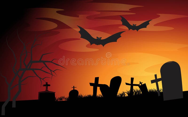 Fondo de la noche de Víspera de Todos los Santos ilustración del vector Fondo de la noche de Víspera de Todos los Santos ilustración del vector
