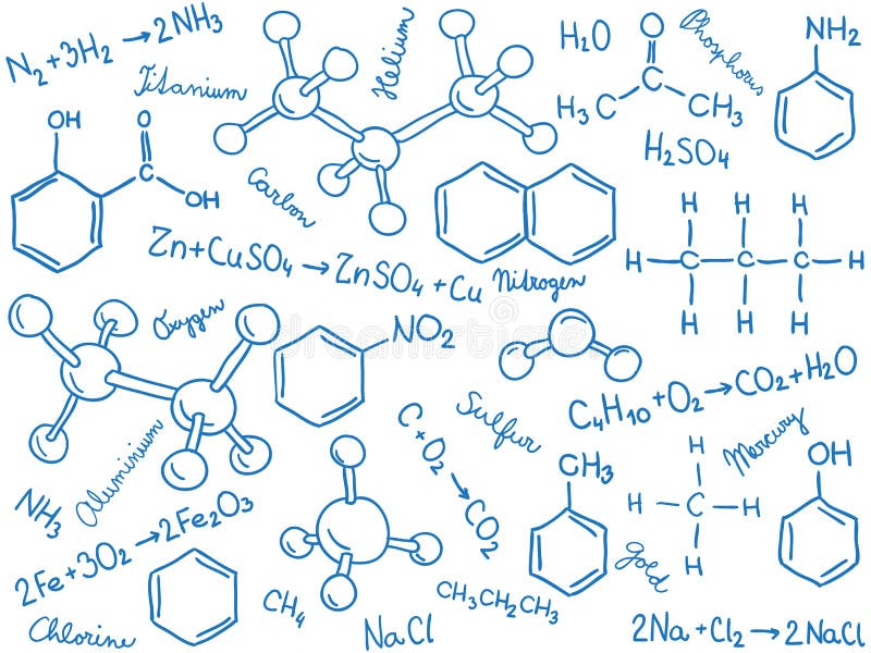 Formación en química: moléculas y fórmulas libre illustration