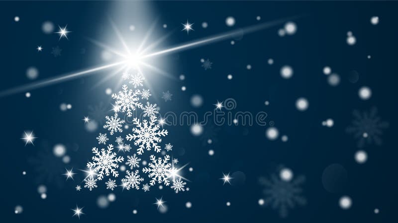 Fondo de la tarjeta de felicitaci?n de la Feliz Navidad y de la Feliz A?o Nuevo Árbol de los copos de nieve de la celebración de stock de ilustración Fondo de la tarjeta de felicitaci?n de la Feliz Navidad y de la Feliz A?o Nuevo Árbol de los copos de nieve de la celebración de stock de ilustración