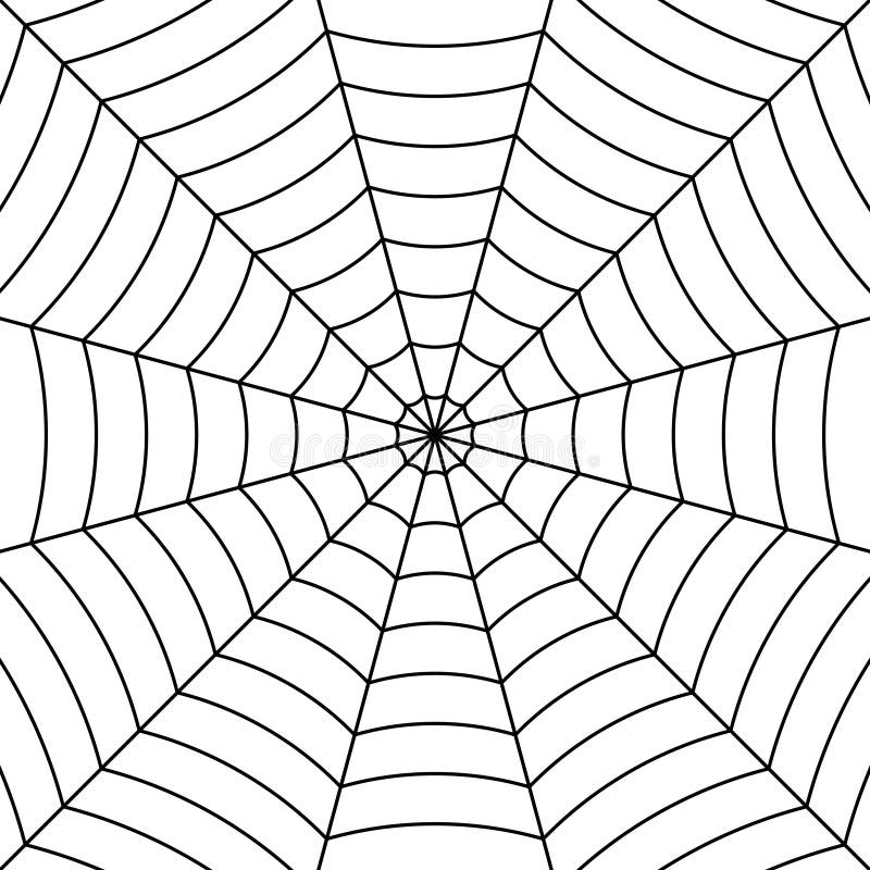 Fondo de la telaraña con la araña entretejida negra de los hilos, web de araña simétrica del modelo del vector para Halloween