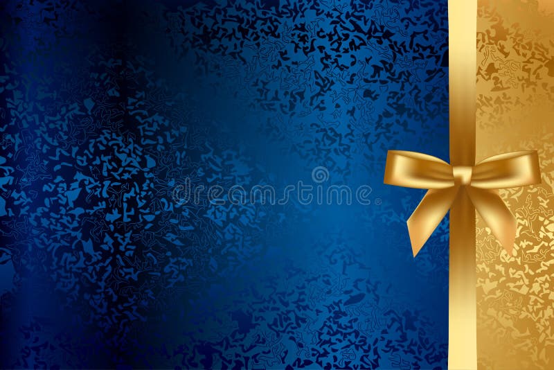 Fondo turquesa y dorado con lazo stock de ilustración