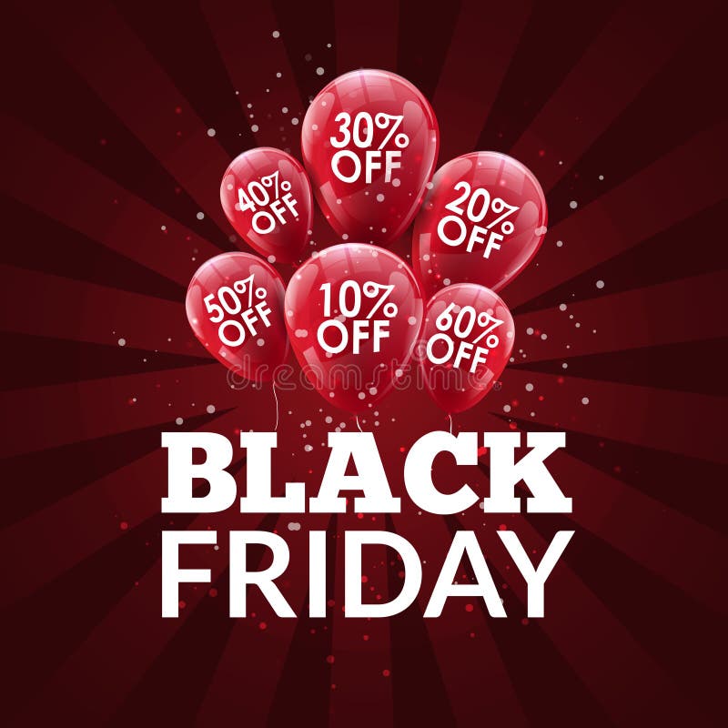 Fondo de la venta de Black Friday Globos del descuento Contexto de la oferta especial Descuentos del Año Nuevo ilustración del vector Fondo de la venta de Black Friday Globos del descuento Contexto de la oferta especial Descuentos del Año Nuevo ilustración del vector
