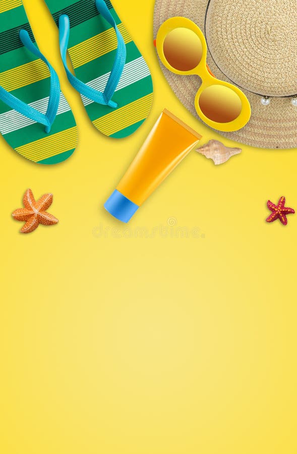 Fondo de las vacaciones de verano, accesorios de la playa, vacaciones y trave ilustración del vector Fondo de las vacaciones de verano, accesorios de la playa, vacaciones y trave ilustración del vector