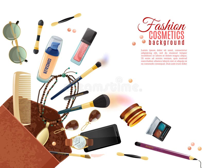 Fondo de los cosméticos de la moda ilustración del vector Fondo de los cosméticos de la moda ilustración del vector