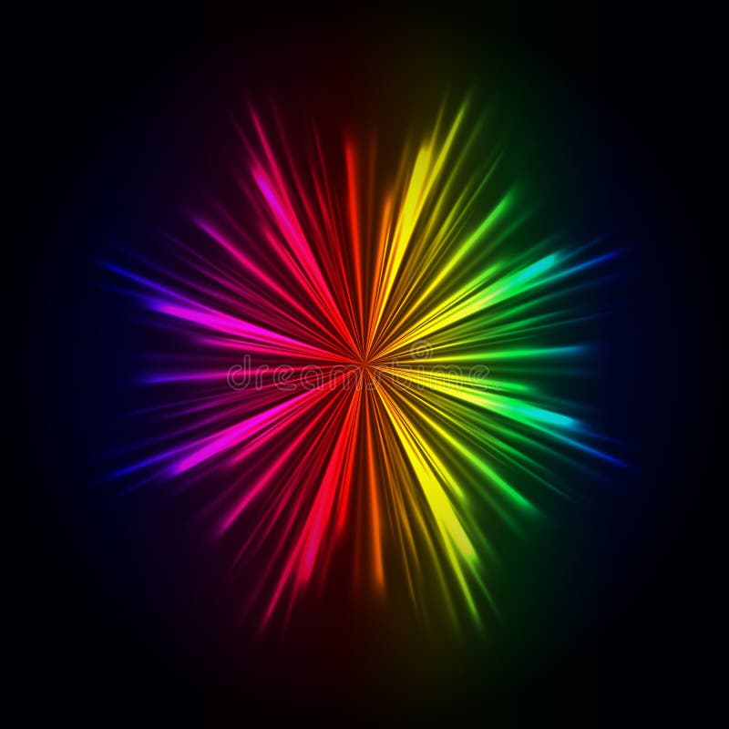 Fondo de los rayos ligeros del arco iris, explosión colorida abstracta ilustración del vector Fondo de los rayos ligeros del arco iris, explosión colorida abstracta ilustración del vector