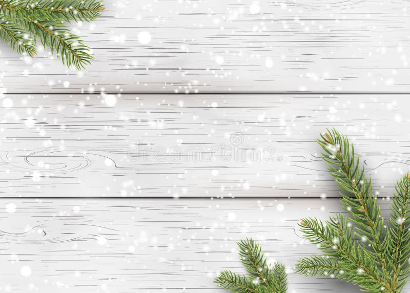 Fondo de madera blanco de la Navidad con las ramas de árbol de abeto del día de fiesta, el cono del pino y la nieve brillante que libre illustration Fondo de madera blanco de la Navidad con las ramas de árbol de abeto del día de fiesta, el cono del pino y la nieve brillante que libre illustration