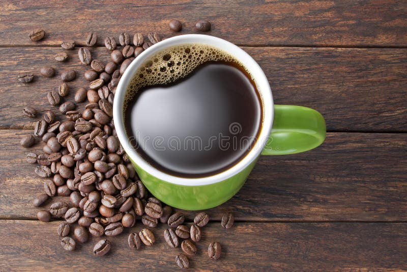fondo de madera de taza de café