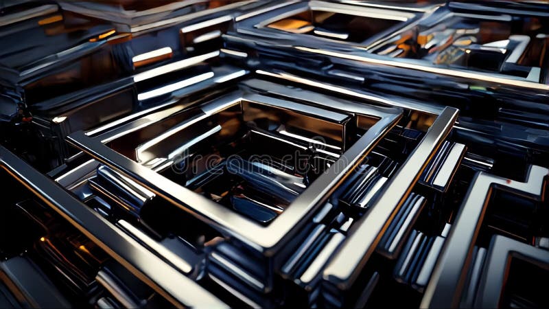 Fondo de metal abstracto hecho de tubos industriales de hierro brillante canales y ángulos libre illustration