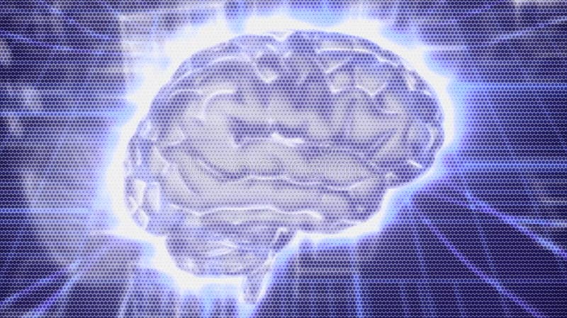 Fondo de movimiento animado que muestra la anatomía de un cerebro humano giratorio