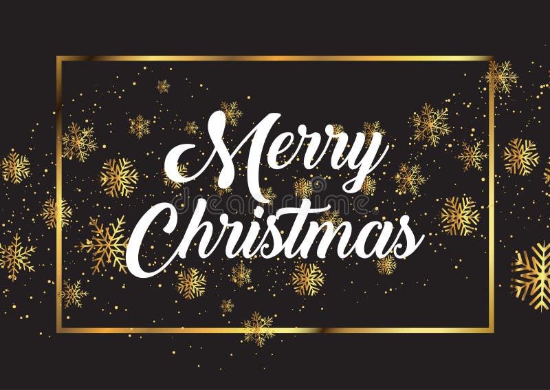 Fondo de Navidad con copos de nieve dorados y texto decorativo libre illustration Fondo de Navidad con copos de nieve dorados y texto decorativo libre illustration