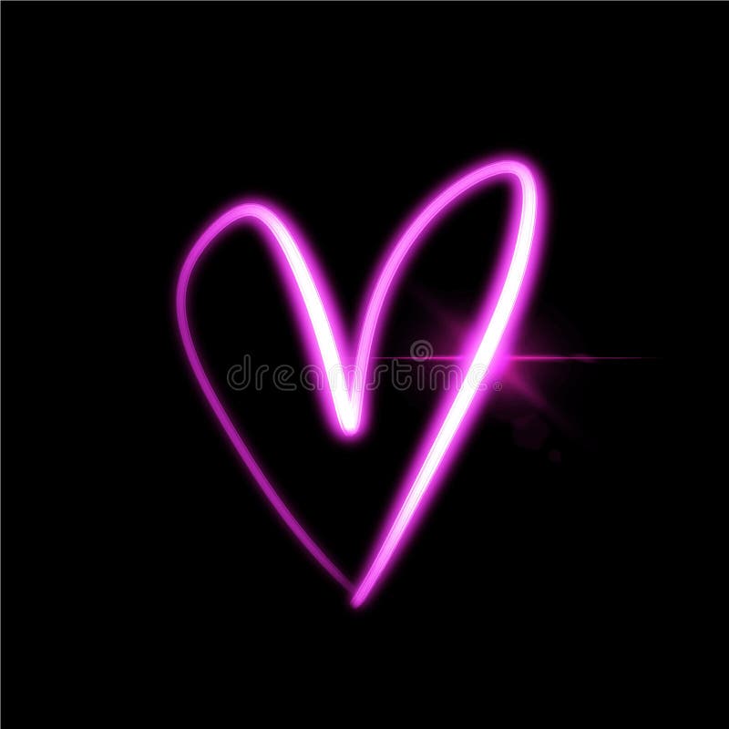 Fondo de neón del vector de Valentine Day con forma del corazón stock de ilustración Fondo de neón del vector de Valentine Day con forma del corazón stock de ilustración