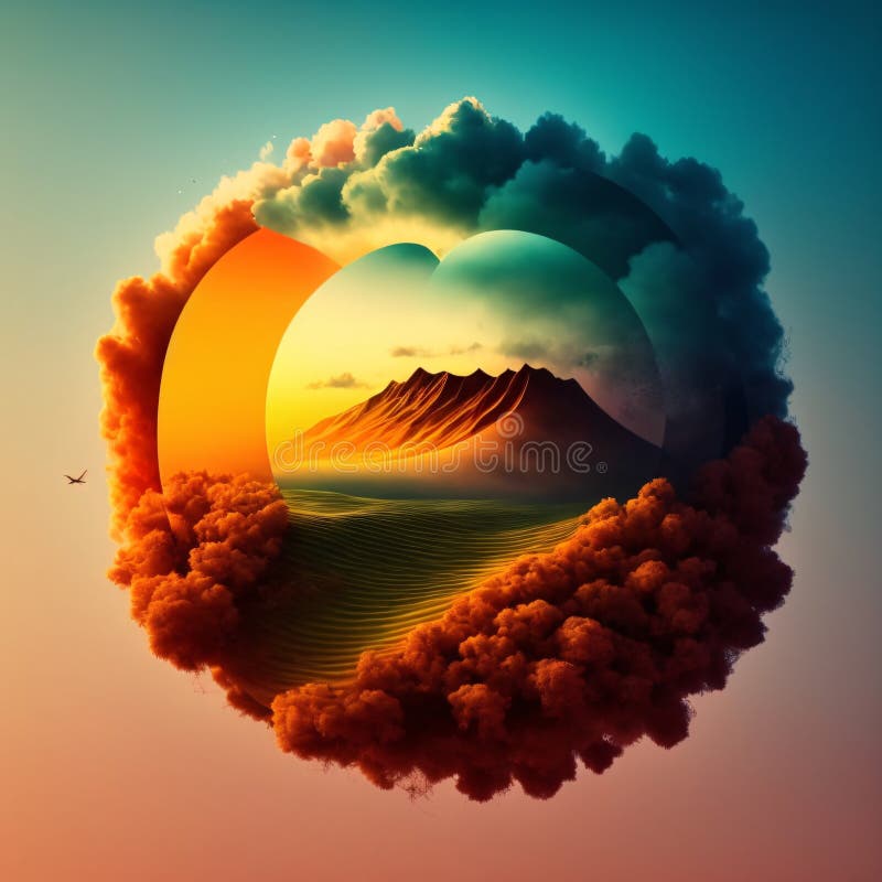 Fondo de nubes 3d aesthetic, fondo de pantalla, creado con IA generativa  Stock Illustration