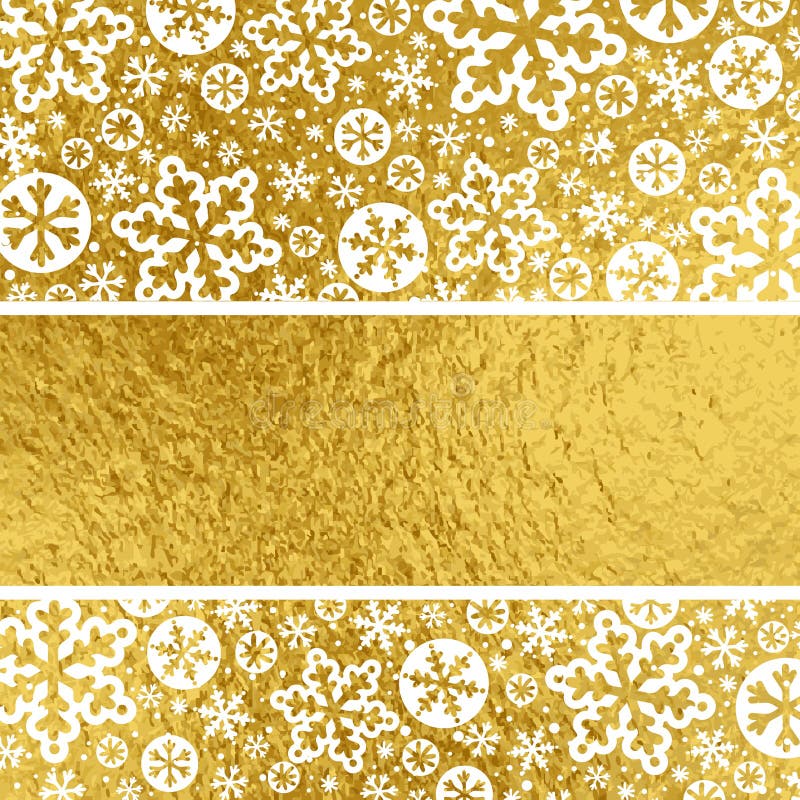 Fondo de oro con los copos de nieve blancos, illus de la Navidad del vector libre illustration Fondo de oro con los copos de nieve blancos, illus de la Navidad del vector libre illustration