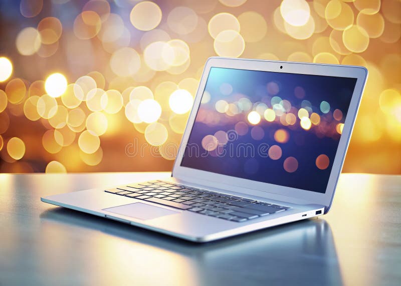Fondo de portátil blanco limpio y moderno con efecto bokeh Una imagen asombrosa de AIGenerada para electrónica e informática. Esta cautivadora imagen generada por IA muestra un portátil blanco y elegante colocado en un fondo de bokehfull muy borroso. El enfoque suave y los sutiles gradientes de color crean una estética visualmente atractiva perfecta para mostrar productos electrónicos diseños de computadora o cualquier proyecto que requiera un ambiente sofisticado y contemporáneo. El detalle intrincado de la superficie de los portátiles y el