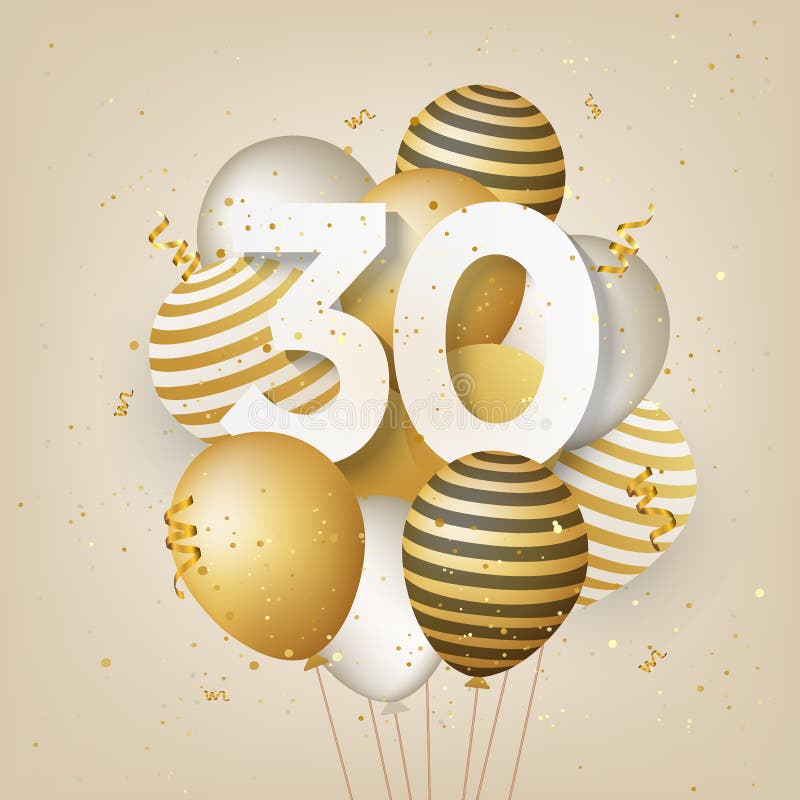 Apéndice Corchete Categoría Fondo De Tarjeta De Felicitación De Globos De 30 Años Feliz. Ilustración  del Vector - Ilustración de rosa, acontecimiento: 202072909