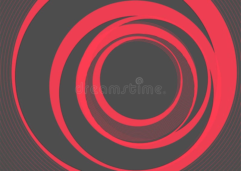 Fondo de tecnología geométrica abstracta gris oscuro y rojo con círculos lineales ilustración del vector