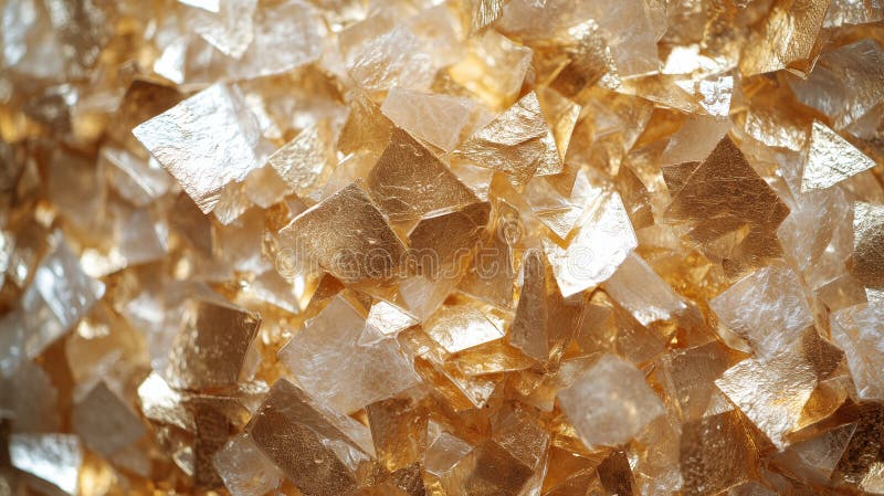 Fondo de textura dorada con piezas de papel brillantes que crean un aspecto lujoso y elegante. detalles y stock de ilustración
