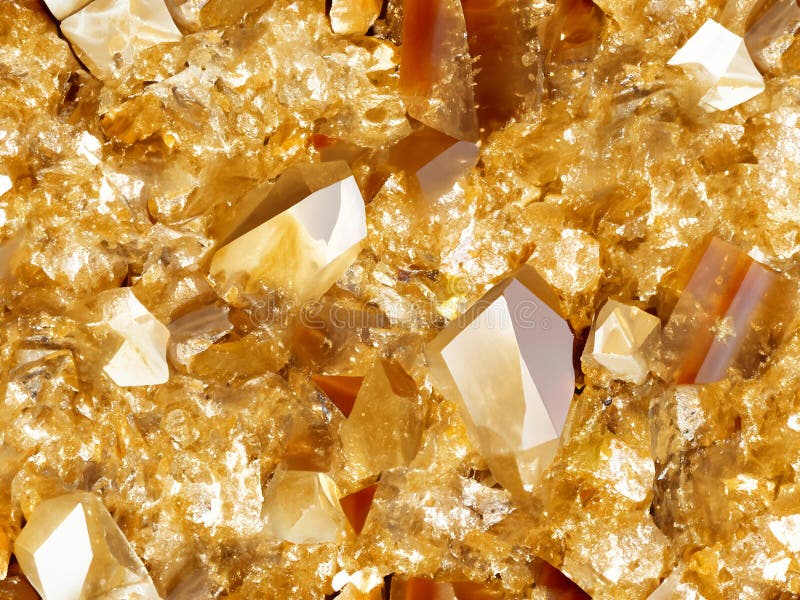 Fondo de cristales dorados de ámbar stock de ilustración