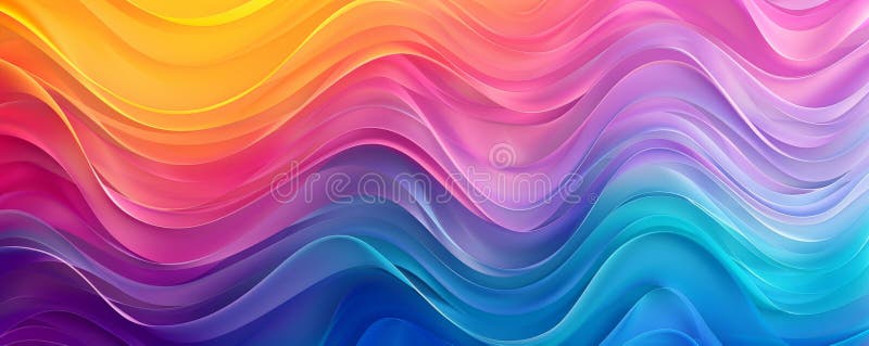 Fondo de una ola de gradiente arcoiris brillante y animado con colores contrastantes y suaves fotografía de archivo