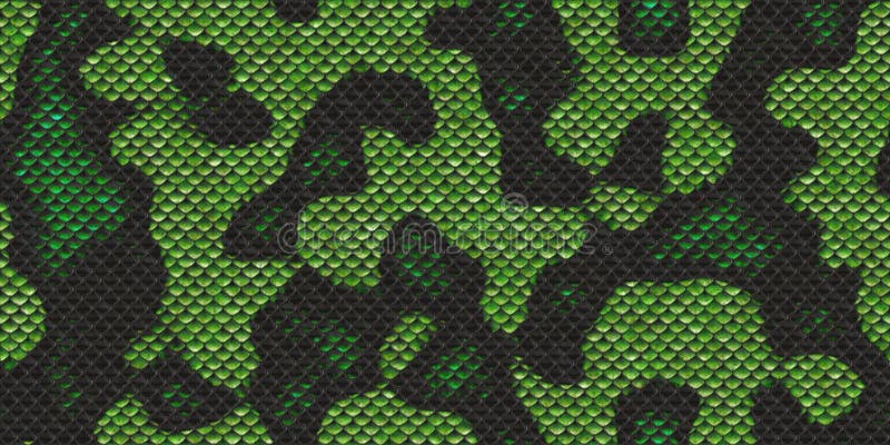 Fondo de vida salvaje negro y verde peligroso. texturas impecables de cuero de serpiente. fondo de piel reptil. patrón de escala r