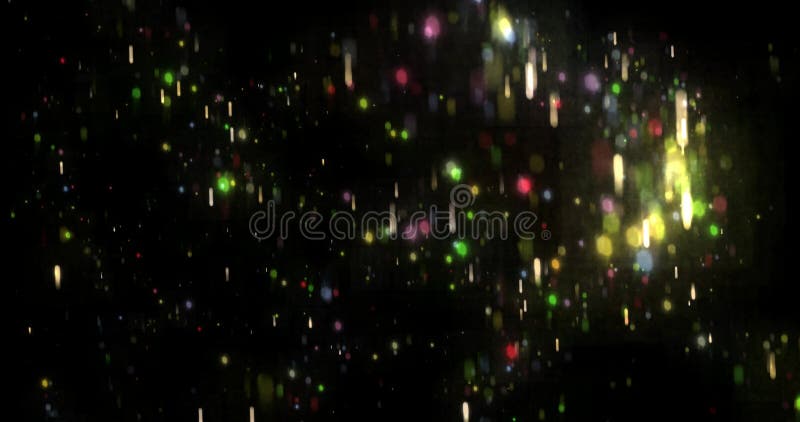 Fondo de vídeo de animación abstracta de puntos de luz coloridos con efecto bokel ilustración del vector