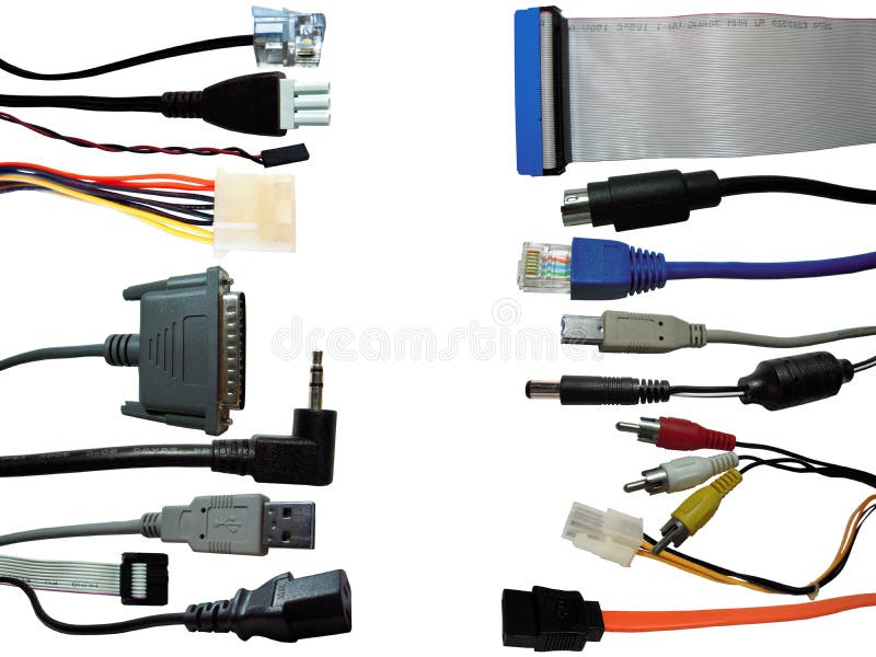 Background of various computer connectors. Background of various computer connectors