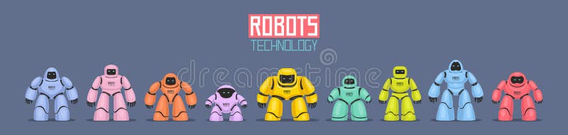 Sfondo di Robot Colorati e Diversi royalty illustrazione gratis
