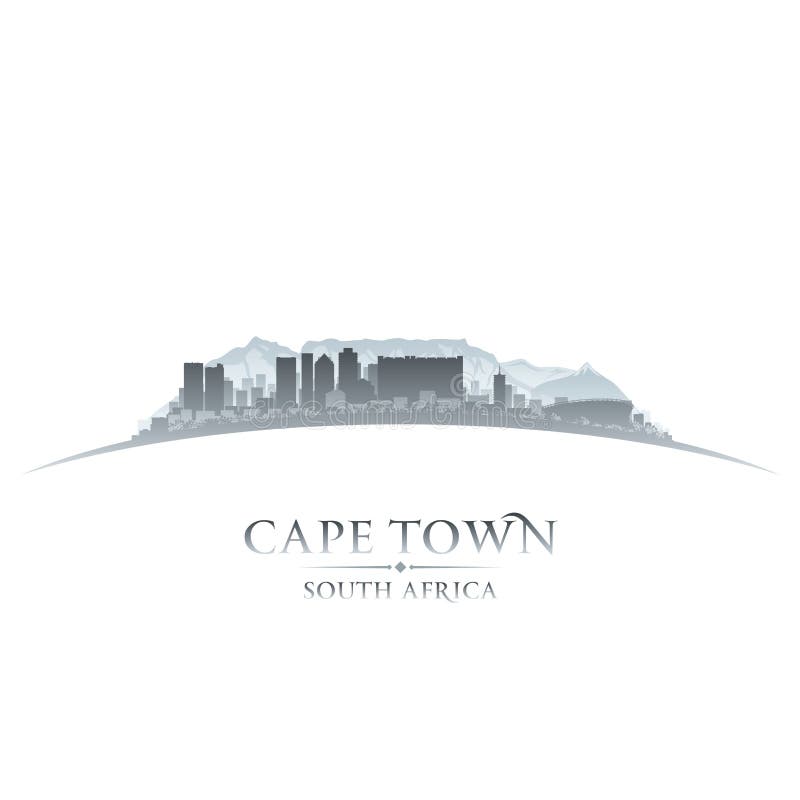 Fondo del blanco de la silueta del horizonte de la ciudad de Cape Town Suráfrica ilustración del vector Fondo del blanco de la silueta del horizonte de la ciudad de Cape Town Suráfrica ilustración del vector