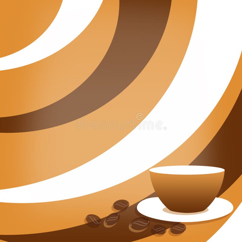 Fondo del caffè con i chicchi di caffè e della tazza illustrazione di stock Fondo del caffè con i chicchi di caffè e della tazza illustrazione di stock