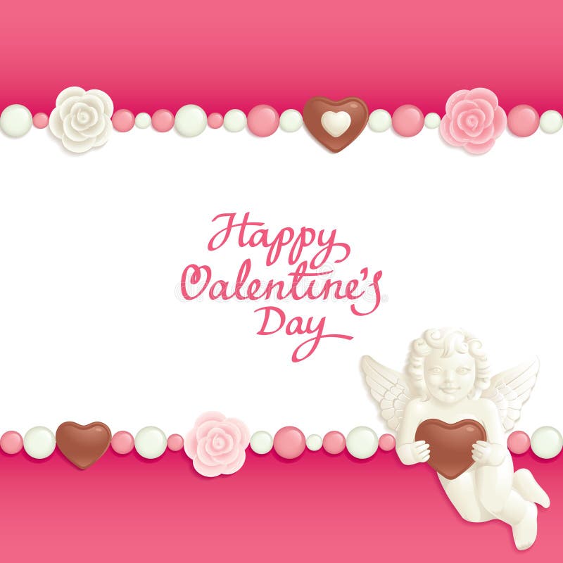 Fondo del caramelo de la tarjeta del día de San Valentín stock de ilustración Fondo del caramelo de la tarjeta del día de San Valentín stock de ilustración