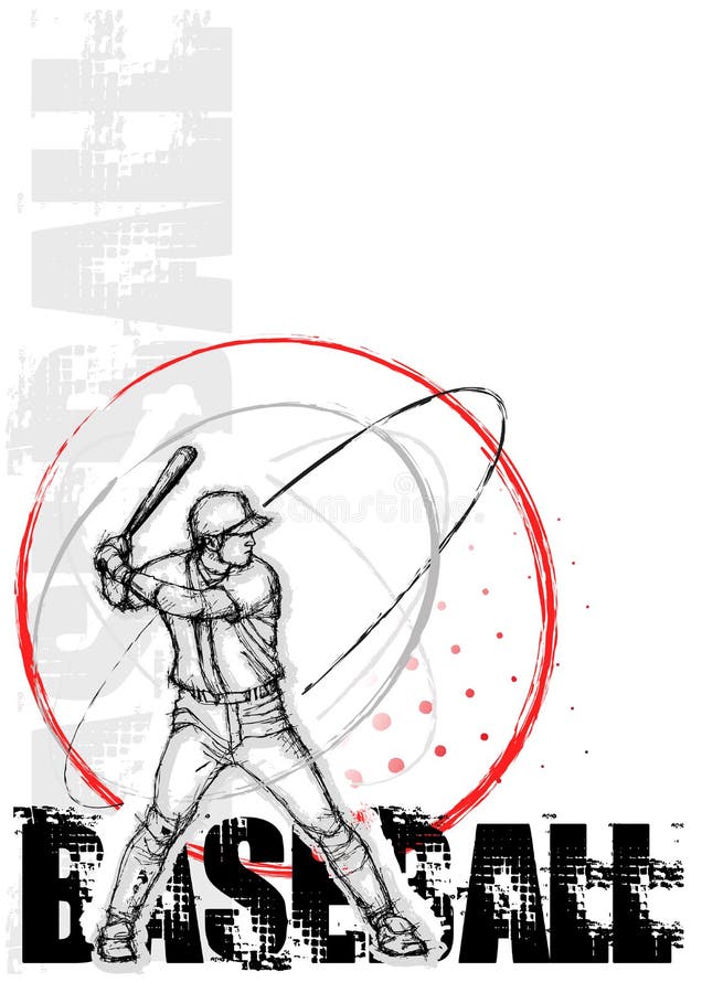 Fondo del cartel del círculo del béisbol ilustración del vector Fondo del cartel del círculo del béisbol ilustración del vector