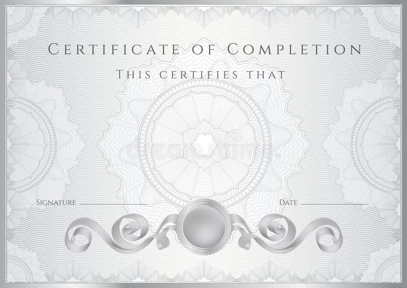 Fondo del certificado de plata/del diploma (plantilla) stock de ilustración Fondo del certificado de plata/del diploma (plantilla) stock de ilustración