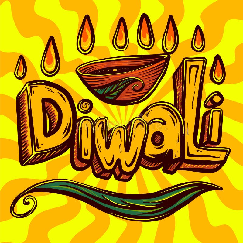 Fondo del concepto de Diwali, estilo exhausto de la mano libre illustration Fondo del concepto de Diwali, estilo exhausto de la mano libre illustration