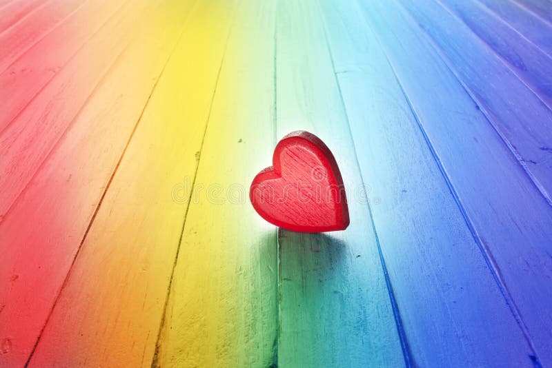 Fondo del corazón del amor del arco iris