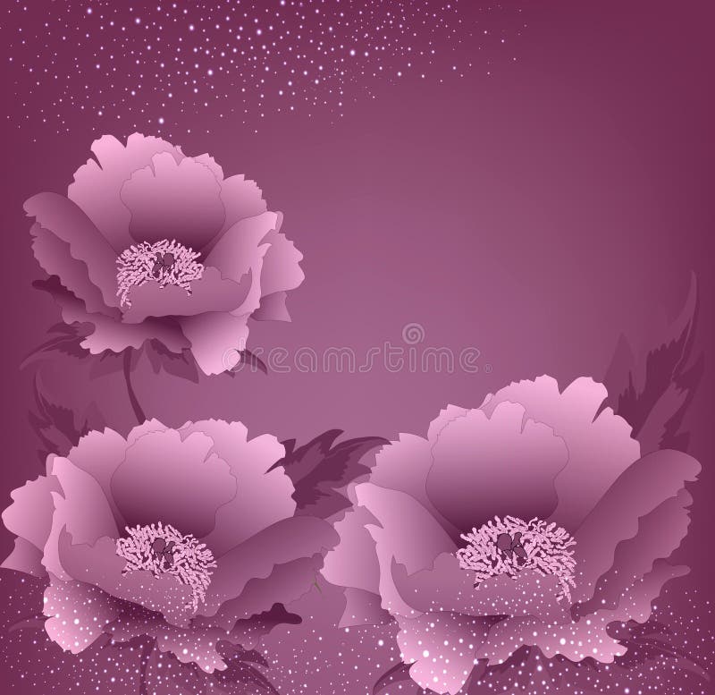 Fondo del día de fiesta del vector con las flores de la peonía ilustración del vector Fondo del día de fiesta del vector con las flores de la peonía ilustración del vector