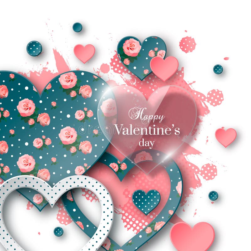 Fondo del día del ` s de la tarjeta del día de San Valentín con el corazón de papel cortado libre illustration Fondo del día del ` s de la tarjeta del día de San Valentín con el corazón de papel cortado libre illustration